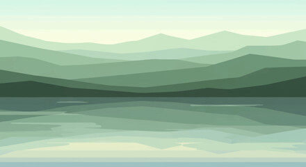 Serene Landscape Tranquil Mountain Scenery and Reflective Waters in Nature