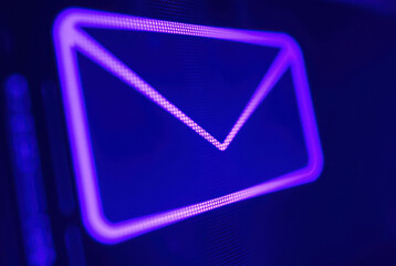 Pixel cursor on a mail icon – detailed screen display imagery.