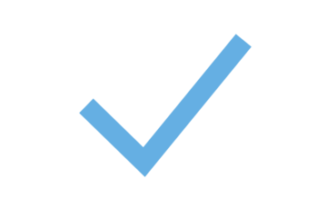 Light blue check mark approved checkmark icon
