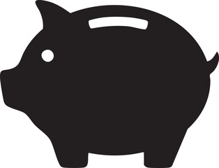 Piggy Bank Silhouette Savings Investment Finance Minimalist