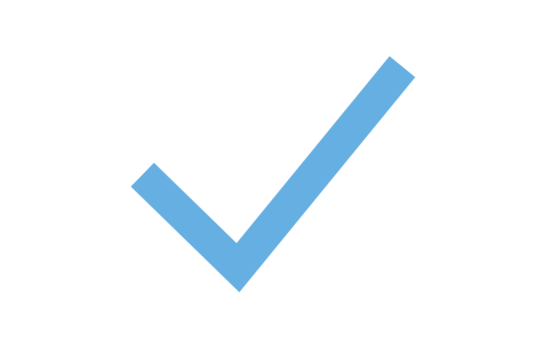Light blue check mark approved checkmark icon