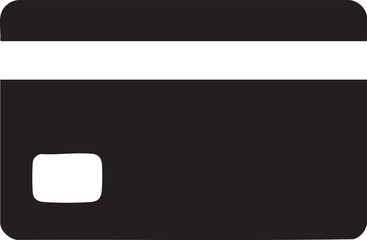 Credit Card Silhouette Chip Stripe Payment Minimalist