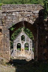 Medieval ruins of the Château de Commarque in the Dordogne region of France