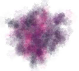 Realistic purple and pink smoke cloud with soft gradients and transparent background for commercial and digital projects