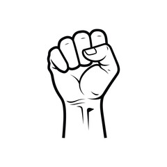 Fist raised in protest