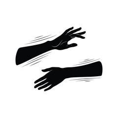 Obraz premium Two black hands reaching for each other