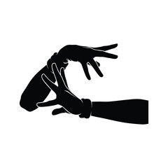 Silhouette of hands performing a gesture