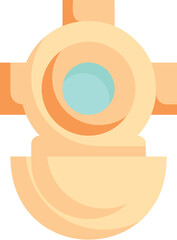 Classic Deep Sea Diving Helmet Icon in Yellow