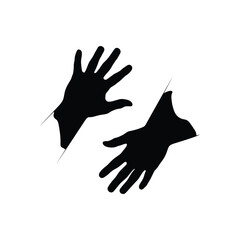Two open hands silhouette