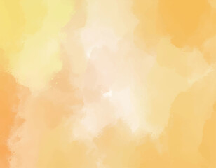 abstract watercolor background in warm orange and yellow tones, pastel light golden watercolor wash texture backdrop, soft dreamy bright blend background with copy space, summer sunset sky watercolor 