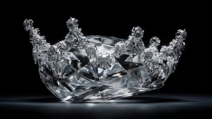 Elegant diamond crown against black background for conceptual design