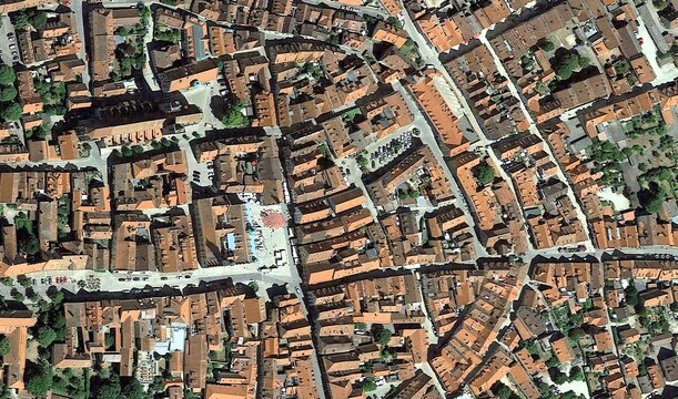 Rothenburg ob der Tauber, Germany: High-Resolution Aerial View of Historic Medieval Walled City and Red Rooftops