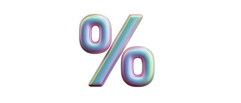 Modern digital percentage symbol icon with colorful vector design, minimal abstract graphic, suitable for tech, finance, and marketing projects