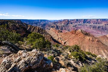 Arizona's Grand Canyon National Park Desert View, Bright Angel Trail, Rim Trail, and pictograph...