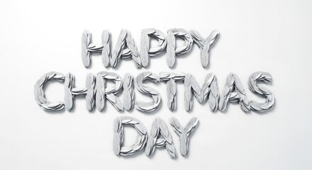 Minimalist Greetings of Happy Celebration Season:  Leaf-Shaped Letters for Happiness and Joyful Greetings Text Art for Season Wishes and Festive Occasion