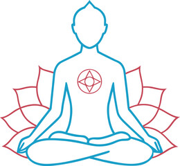 Meditation and yoga illustration silhouette
