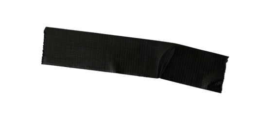 black paper adhesive tape strips on a transparent background.