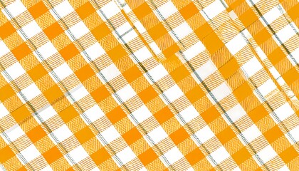 Abstract design with an angled overlay of orange and white checkered patterns. Intersecting lines create a dynamic composition