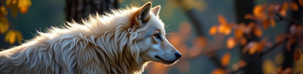 Naklejka premium A wolf disguised in fuzzy sheep wool, its true nature hidden, disguise, innocent