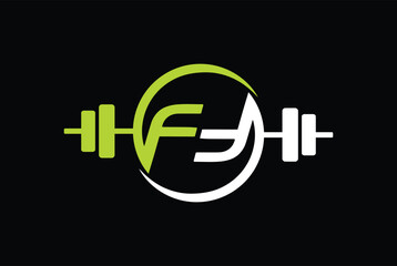 F, FF Fitness Gym logo Vector.