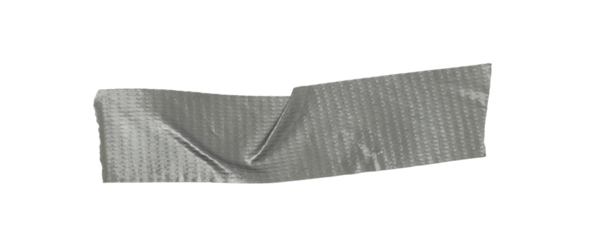 Gray Duct Tape Strip set Isolated on White Background, Wrinkled Adhesive Tape Piece for Repair and Design, transparent background