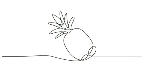A simple continuous one line drawing of a pineapple illustrating a minimalist artistic style vector