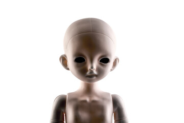 Doll face isolated on white background with clipping path