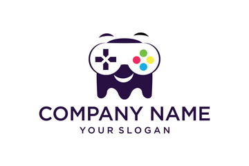Playful Gaming Mascot Logo with Game Controller and Smiling Face