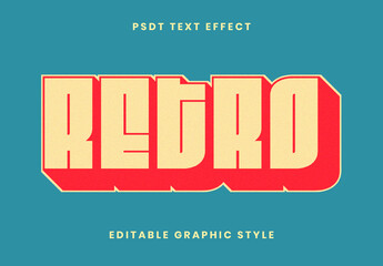 Beige and Red Retro Sticker Text Effect Bold 3D Font