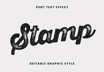 Black Retro Stamp Text Effect Grunge Distressed Script Font