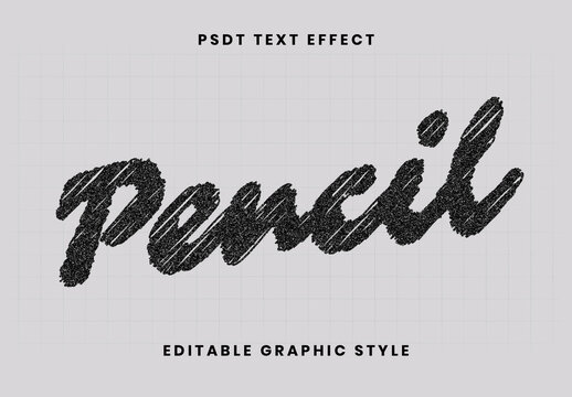 Black Pencil Sketch Text Effect Scribbled Handwritten Font