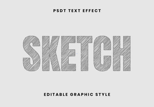 Gray Pencil Sketch Text Effect Handdrawn Rough Font
