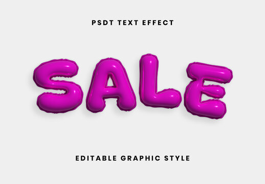 Magenta Foil Balloon Text Effect Inflated Shiny 3D Font