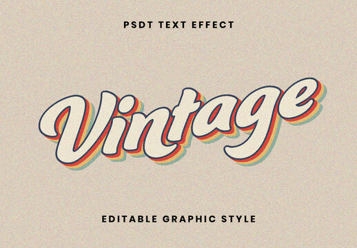 Colorful Retro Sticker Text Effect Script Layered 3D Font