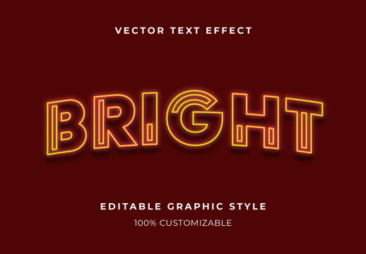 Orange Neon Brick Wall Text Effect Outline Glowing Font