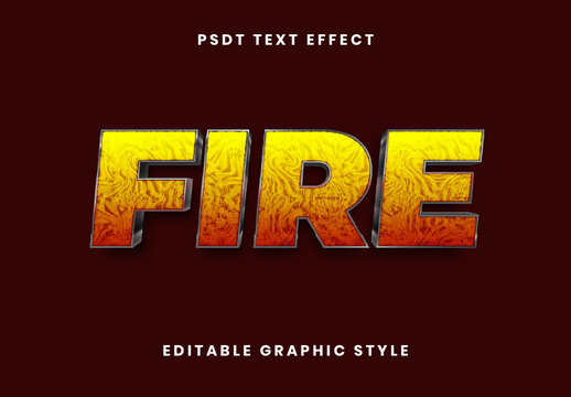 Yellow And Red Realistic Burning Fire Text Effect Gradient Bold 3D Font