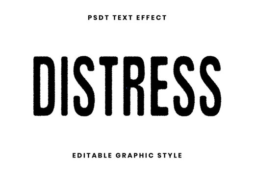 Black Distressed Text Effect Rough Grainy Grunge Font