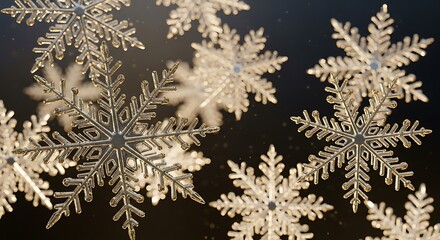 Intricate snowflake close up macro photography winter snowfall