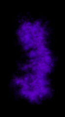 Swirling violet smoke with soft luminous glow and elegant rounded shape on transparent background forming mystical vapor trail