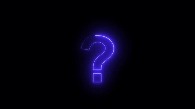 Blue neon question mark animation.