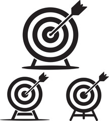 Archery target with arrow vector illustration achieving goals and strategy concept