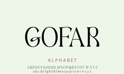 Luxury Gofar Serif alphabet letters font for logo