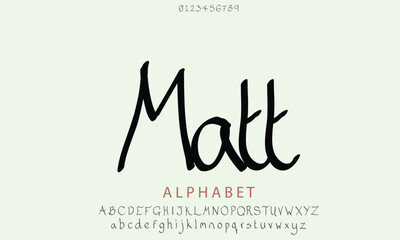 Luxury Matt Serifr alphabet letters font for logo
