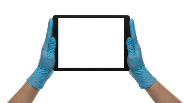 Tablet Holding: Modern Technology Display for Medical Application with Gloves