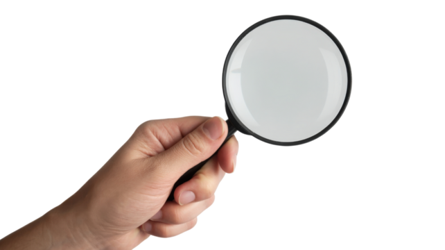 Magnifying Glass in Hand Examination Detail Search Investigation Clarity Tool
