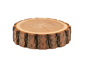 Rustic wooden slice display, natural wood texture