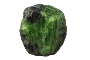 Raw jadeite mineral specimen, rough green nephrite stone, uncut gemstone rock, geology and jewelry concept