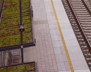 Platform edge with safety line. Ideal for website header or background