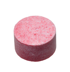Pink round pill on isolated background