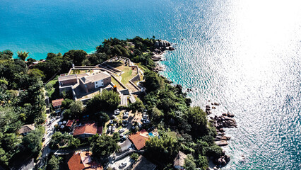Ilha Praia Litoral Fortaleza Forte Português Verão Guarda Sol Areia Mar Oceano Paisagem Natureza...